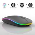 thumbnail image 3 of Ratón inalámbrico Bluetooth Guiheng recargable LED gris, 3 of 7