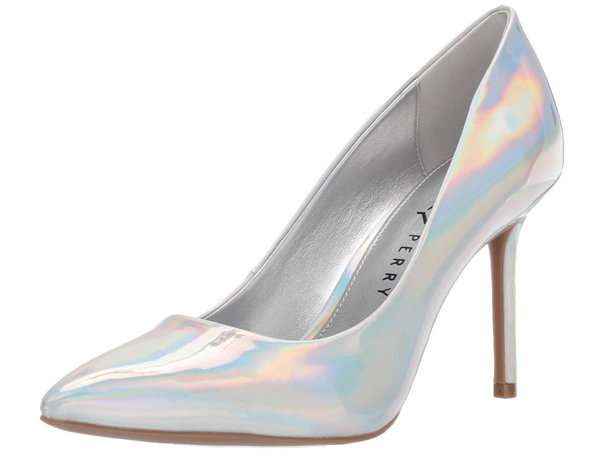 Katy Perry Women's The Sissy Pump 7.5 Silver Hammered Embossed 