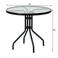 thumbnail image 2 of Costway 32" Patio Round Table Tempered Glass Top W/Umbrella Hole Steel Frame, 2 of 10