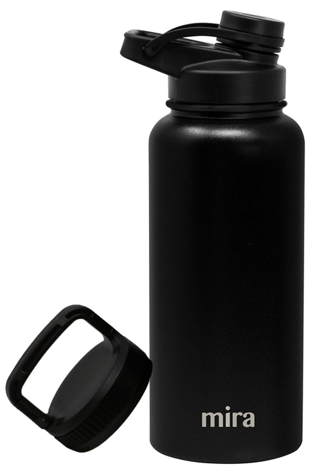 MIRA Stainless Steel Insulated Sports Water Bottle 2 Caps Hydro
