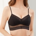thumbnail image 4 of Sujetador de ventilación de encaje, sujetador de encaje sexy sin anillo de acero reunión ultrafina ropa interior trasera en forma de U Negro, 4 of 5