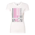 thumbnail image 2 of Nurse Flag Heartbeat Hero Caregiver Nurse Gift | Womens Independence Day Slim Fit Junior Tee, White, Small, 2 of 4