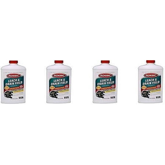 Roebic Leach And Drain Field Opener K-570 Concentrate - Biodegradable, Septic Safe - 4-Pack