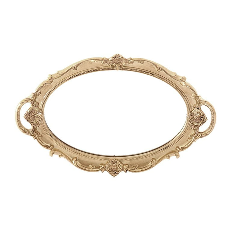Zxpjkyu Mirrored Vanity Tray, Vintage Mirror Decorative with