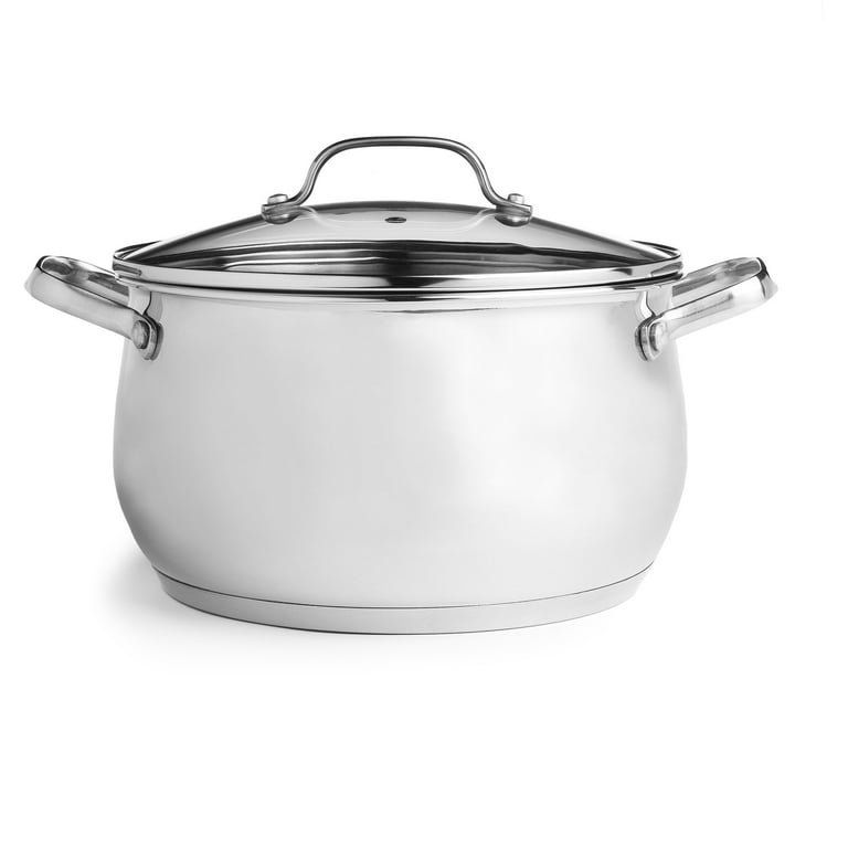 Tasty Stainless Steel Dutch Oven and Glass Lid, 5 Quart, Size: 5qt