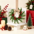 thumbnail image 4 of 1 Pack Farmhouse Mini Christmas Cabinet Wreath, Berries with Khaki Bow, Rattan Plastic Decor for Kitchen, Window & Door, 10.6in, 4 of 10
