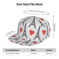 thumbnail image 2 of Adjustable Baseball Cap, heart Eiffel Tower Flat Bill Trucker Flat Brim Hats Dad Hat for Men Women - Snapback Hat Adjustable Size, 2 of 7