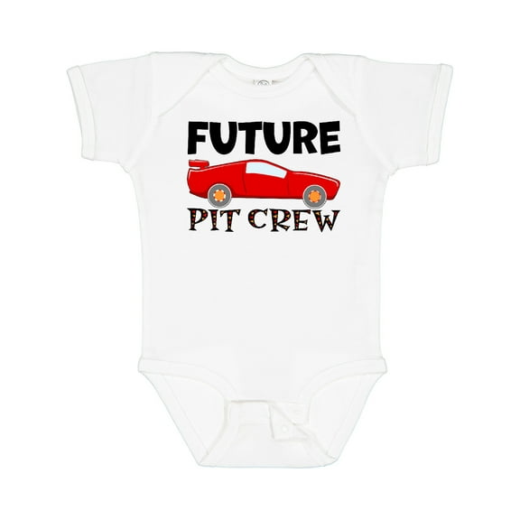 Inktastic Future Pit Crew Red Race Car Boys or Girls Baby Bodysuit
