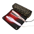 thumbnail image 3 of Hair Tool Organizer Bag with Heat Resistant Mat Removable Travel Storage Case for Hot Air Brushes Curling Irons Gold Leopard Pattern, 3 of 8