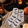 thumbnail image 6 of Evdexr Halloween Socks Women Soft Spooky Fuzzy Socks Cozy Causal Lounge Sock for Stuffers Gifts Halloween with Pumpkin Bat Graphic, 6 of 6