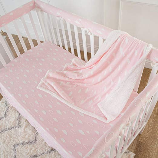 for Girls American Baby Company Heavenly Soft Chenille Fitted Cradle Sheet Pink