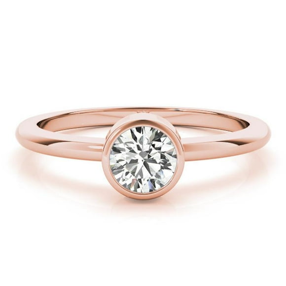 1.00 Ct Wonderful Round Natural Moissanite Diamond Engagement Rings For Women Fine 14K Rose Gold