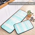thumbnail image 6 of Aqua Stripes Pattern 2-Piece Kitchen Carpet Mat Set, Non-Slip Memory Foam, Soft for Kitchen and Living Room Use, 6 of 7