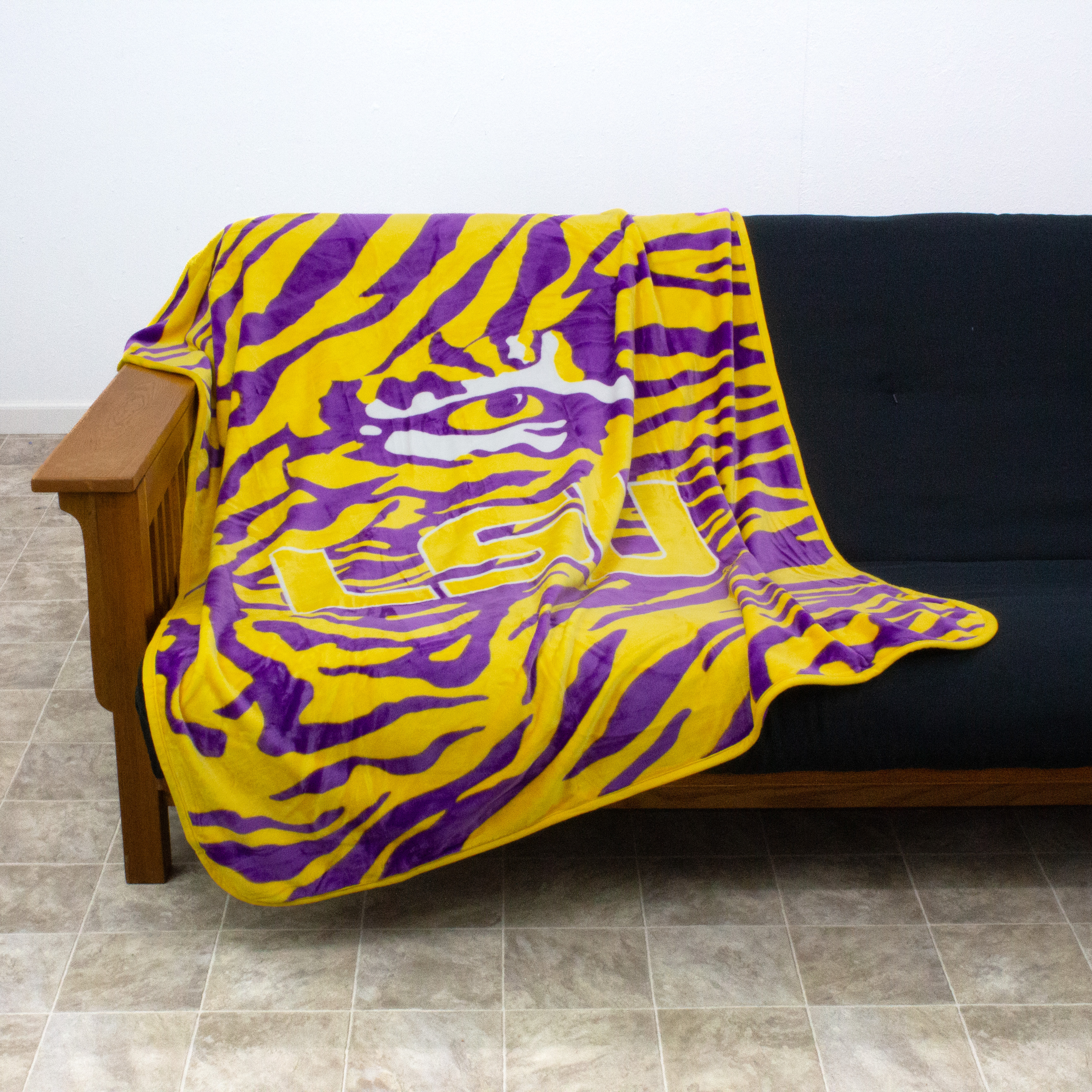 College Covers Everything Comfy LSU Tigers Soft Raschel Throw Blanket, 60" x 50"