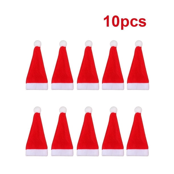 10 Uds. Sombrero navideño, bolsa para cubiertos, soporte para vajilla festiva, decoración de mesa para la familia