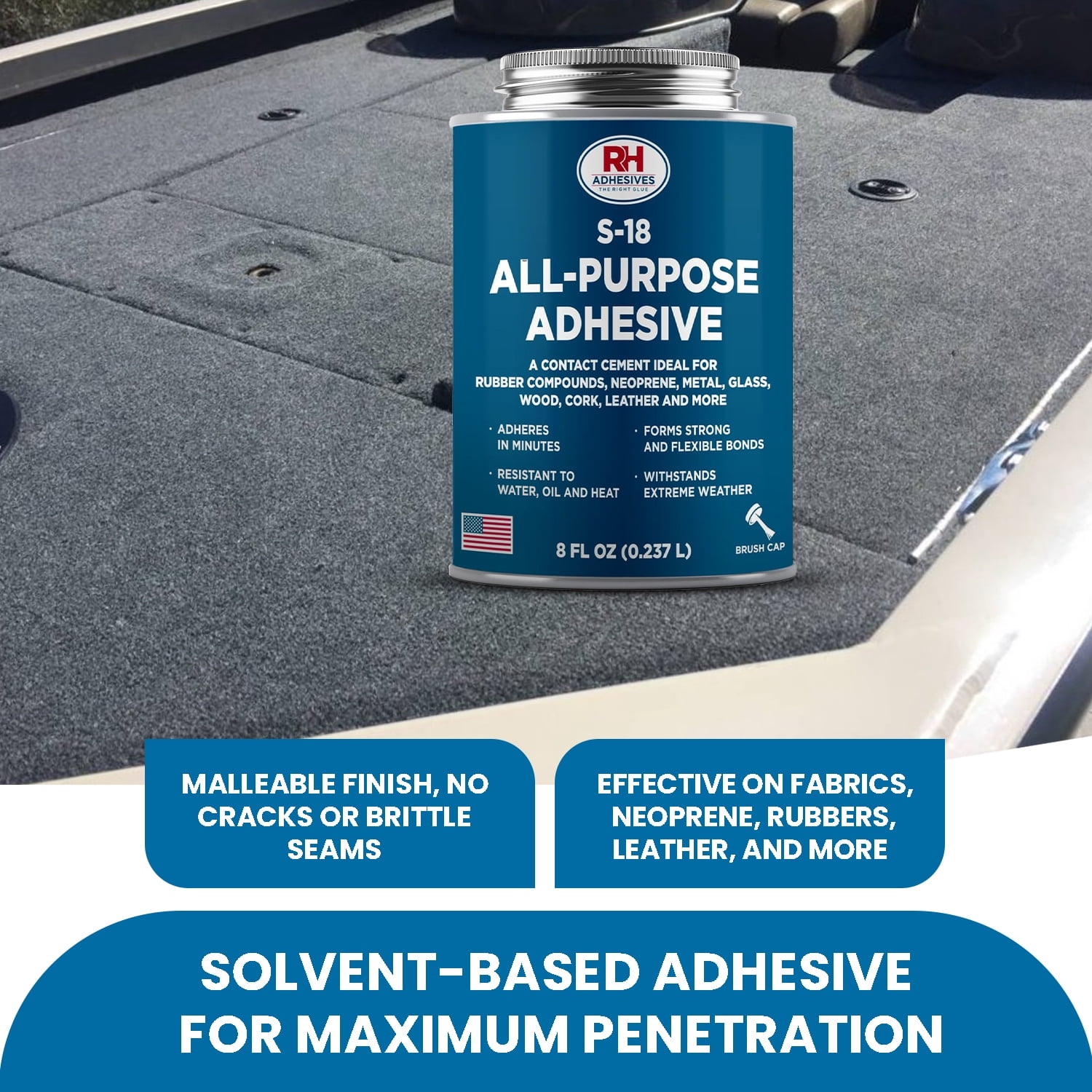 S-18 All-Purpose Adhesive, 8 oz. can - RH Adhesives