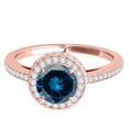 thumbnail image 2 of Aonejewelry 1 Carat Halo Blue Diamond Engagement Ring Crafted In 14k Rose Gold, 2 of 4