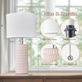 thumbnail image 5 of Table Lamp Set of 2,20" Ceramic Table Lamp Bedside Lamps Nightstand Lamp Modern Table Lamp for Living Room,Bedroom & Home Office Pull Chain, 5 of 8
