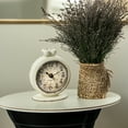 thumbnail image 7 of Creative Co-Op Vintage Pewter Mantel Clock with Birds, Distressed Cream, 7 of 7