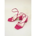 thumbnail image 3 of Women’s Minimalist Chunky Heeled Ankle Strap Sandals in Hot Pink, Summer Fashion Heeled Shoes, 3 of 8