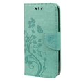thumbnail image 2 of Well-protected Imprint Leather Wallet Phone Stand Case for iPhone 13 6.1 inch, 2 of 5