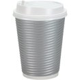 thumbnail image 2 of Nicole Home Collection 00740 Ripple Hot Cup with Lid, 12-Ounce, Silver, 2 of 5