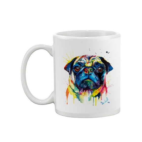 Pastell Colorful Pug Mug - Weekday Best Designs, 15 oz Ceramic Mug