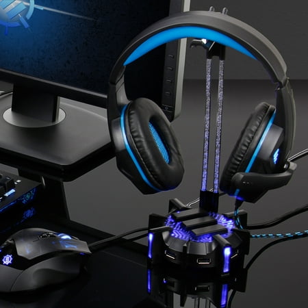 ENHANCE - Gaming Headset Stand Headphone Holder  with 4 Port USB Hub - Muticolor