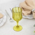 thumbnail image 3 of Balsa Circle 6 Disposable 8 oz Green Crystal Cut Goblets Plastic Wine Glasses Party Events Tableware Decorations, 3 of 7
