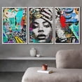 thumbnail image 3 of wall26 Framed Canvas Print Wall Art Set Urban High Contrast Beyonc Portrait Graffiti &amp; Street Art People Illustrations Pop Art Bohemian Colorful for Living Room, Bedroom, Office - 24"x36&quo, 3 of 5