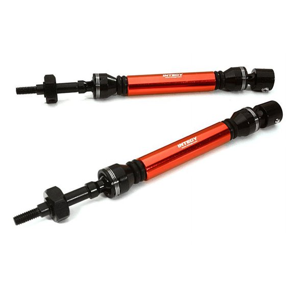 Integy RC Toy Model Hop-ups C28210RED HD Steel Rear Universal Drive Shaft (2) for Traxxas 1/10 Slash & Stampede 4X4