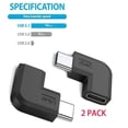 thumbnail image 4 of 2Pcs/Set Right Angle USB 3.1 Type C Male to Female Converter USB-C Adapter for Smart Phone Portable Connector, 4 of 8
