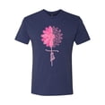 thumbnail image 2 of Wild Bobby, Faith Pink Ribbon Sunflower, Breast Cancer Awareness, Men Premium Tri Blend Tee, Vintage Navy, Large, 2 of 5
