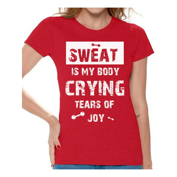 Awkward Styles - Funny Gym Shirts for Women Sweat is My Body White ...