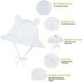 thumbnail image 5 of Wide Brim Hats Cute Baby summer Sun hat UPF 50+ toddler Adjustable bucket hats sun protective with Chin Strap for kids boys and girls white 6-12 Months, 5 of 7