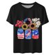thumbnail image 3 of Camisetas de Manga Corta para las Mujeres, Blusa de Manga Corta de la Moda Del Día de la Independencia Hecha de Poliéster Cómodo para la Primavera Verano, Blusas de Manga Corta para las Mujeres, 3 of 7