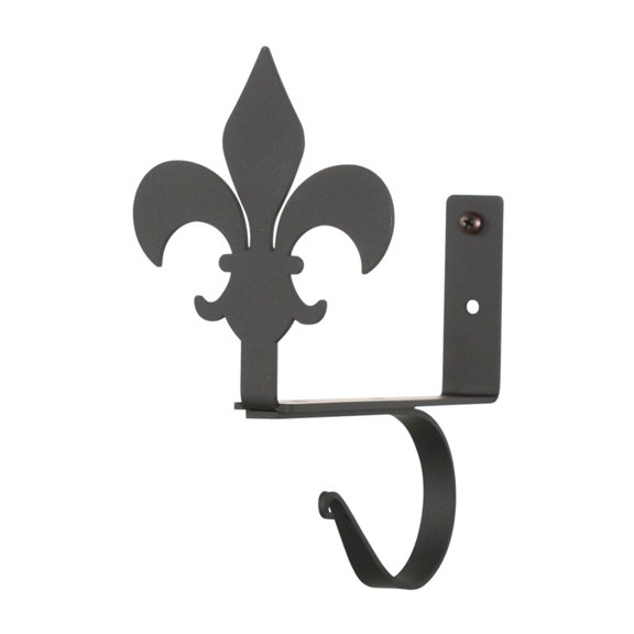 Village Wrought Iron CUR-SB-121 Fleur-de-lis Curtain Shelf Brackets