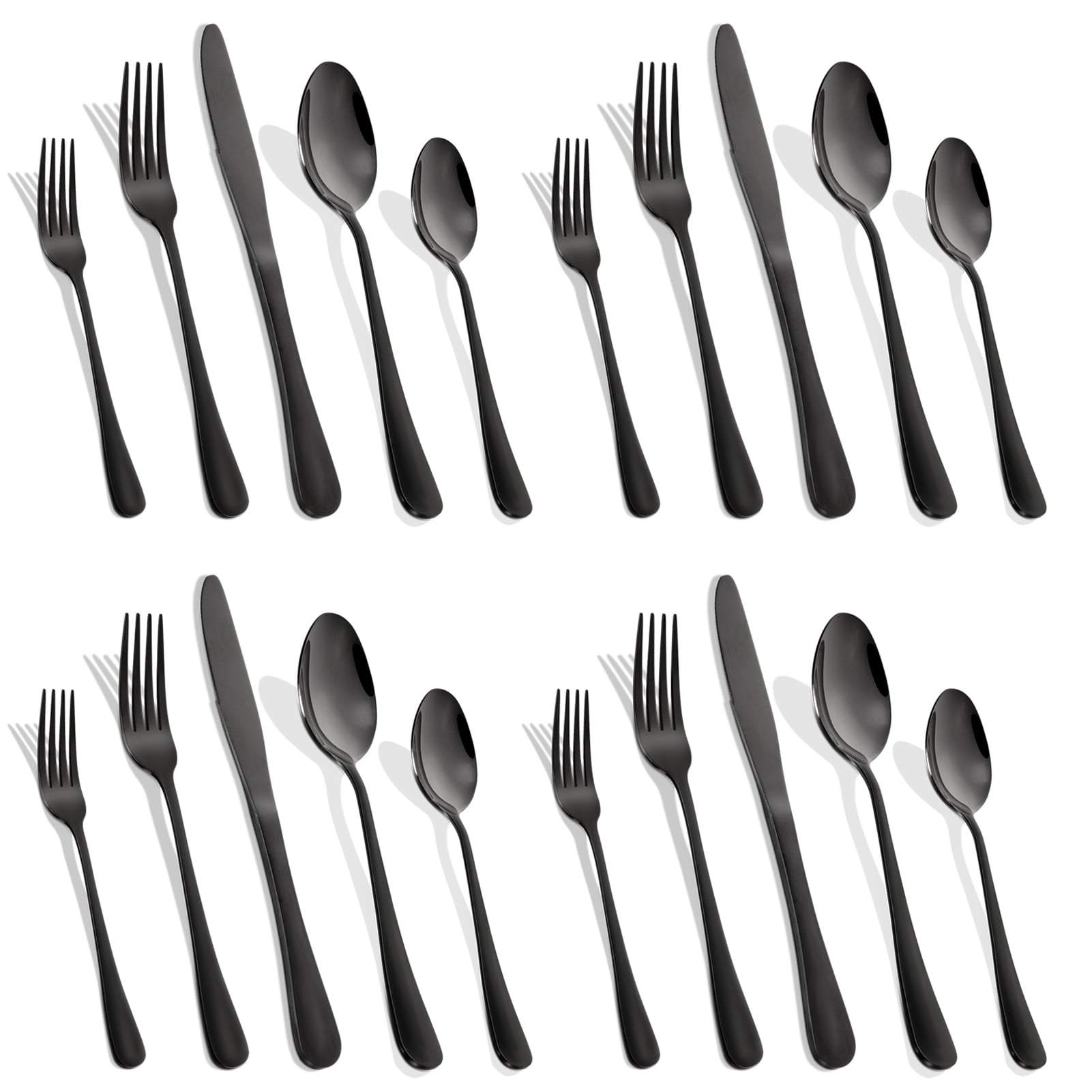 Lunsy 20 Piece Flatware Set, Stainless Steel Home Kitchen Hotel Restaurant Tableware Cutlery Set