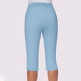 thumbnail image 5 of VV AVEORS Capri Pants For Women Split Side High Waist Casual Athletic Knee Length Summer Pants Casual Sweatpants With Pockets Sky Blue 2XL, 5 of 7