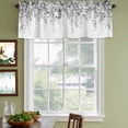 thumbnail image 5 of Grey Botanical Valances for Windows, Weeping Eucalyptus Leaves Watercolor Light Filtering Kitchen Curtains, Rod Pocket Window Valance Curtains for Living Room Bedroom, 60" W x 18" L, 2 Panels, 5 of 9