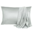 thumbnail image 1 of Unique Bargains Luxury Satin Pillowcase Cool Silk Pillow Case Cover 2pcs, 1 of 9