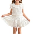 thumbnail image 2 of Amidoa Girls 2 Piece Outfits Summer Clothes Cute Short Sleeve and Casual Shorts Kids Clothing Sets Beige Size 3T, 2 of 8