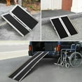 thumbnail image 3 of Portable Aluminum Wheelchair Ramp - 2-Foot Folding Non-Skid Threshold Ramp for Doorways - Seamless, Durable, 600 lbs Capacity - 2ft, 600 lbs, 3 of 6