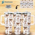 thumbnail image 3 of Tumbler 40Oz With Handle For Women, Men - Fall Cup, Spirit Halloween Cup For Mom, Sister - Halloween Kitchen Decor, Ghost Tumbler, Funny Spooky Gift For Friend, Coworker (Brown Coquette), 3 of 6