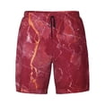 thumbnail image 4 of Lsque Mens Swim Trunks Abstract Red Marble Pattern - Bathing Suit Compression Liner - Beach Swim Shorts Swimwear - (S-3XL) - Stretch Quick Dry -Medium, 4 of 9