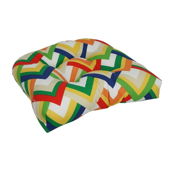 Blazing Needles 19-inch U-Shaped Spun Polyester Outdoor Tufted Dining Chair Cushion