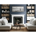 thumbnail image 5 of Kate and Laurel Sylvie Highland Cow Mountain Landscape BW Framed Canvas Wall Art by The Creative Bunch Studio, 18x40 Natural, Decorative Farmhouse Art for Wall, 5 of 6