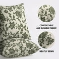 thumbnail image 4 of Olive Green Floral Block Print Pillow Covers 18x18 Set of 2 Rustic Old Style Modern Vintage Flower Pattern Cream Decorative Throw Pillow Cases Outdoor Farmhouse Decoration for Sofa Couch Bed, 4 of 6