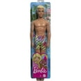 thumbnail image 7 of Barbie Ken Beach Doll with Blonde Hair Dressed in Colorful Los Angeles-Print Swim Trunks, 7 of 7