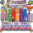 thumbnail image 2 of Decoración para fiesta de cumpleaños de Inside Out, pancarta con globos, adorno para tarta, suministros para fiesta de cumpleaños de Inside Out, baby shower, 2 of 5